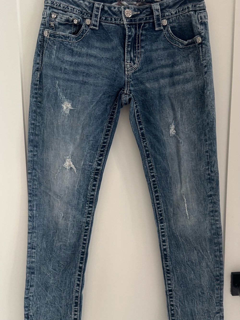 Miss Me Women’s Skinny Jeans in Faded Dark Blue